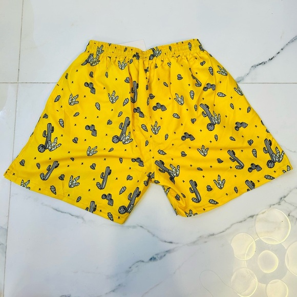 Yellow and black cactus shorts - Picture 2 of 3